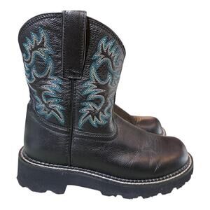 Ariat Fatbaby Western Cowboy Boot Black Leather Women size 7